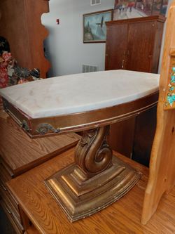 Marble top plant stand