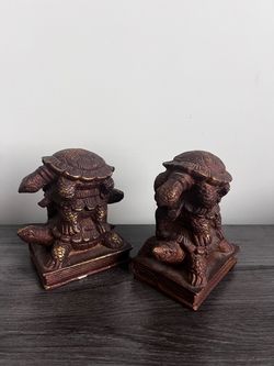 Turtle Figurine Bookends Set of 2