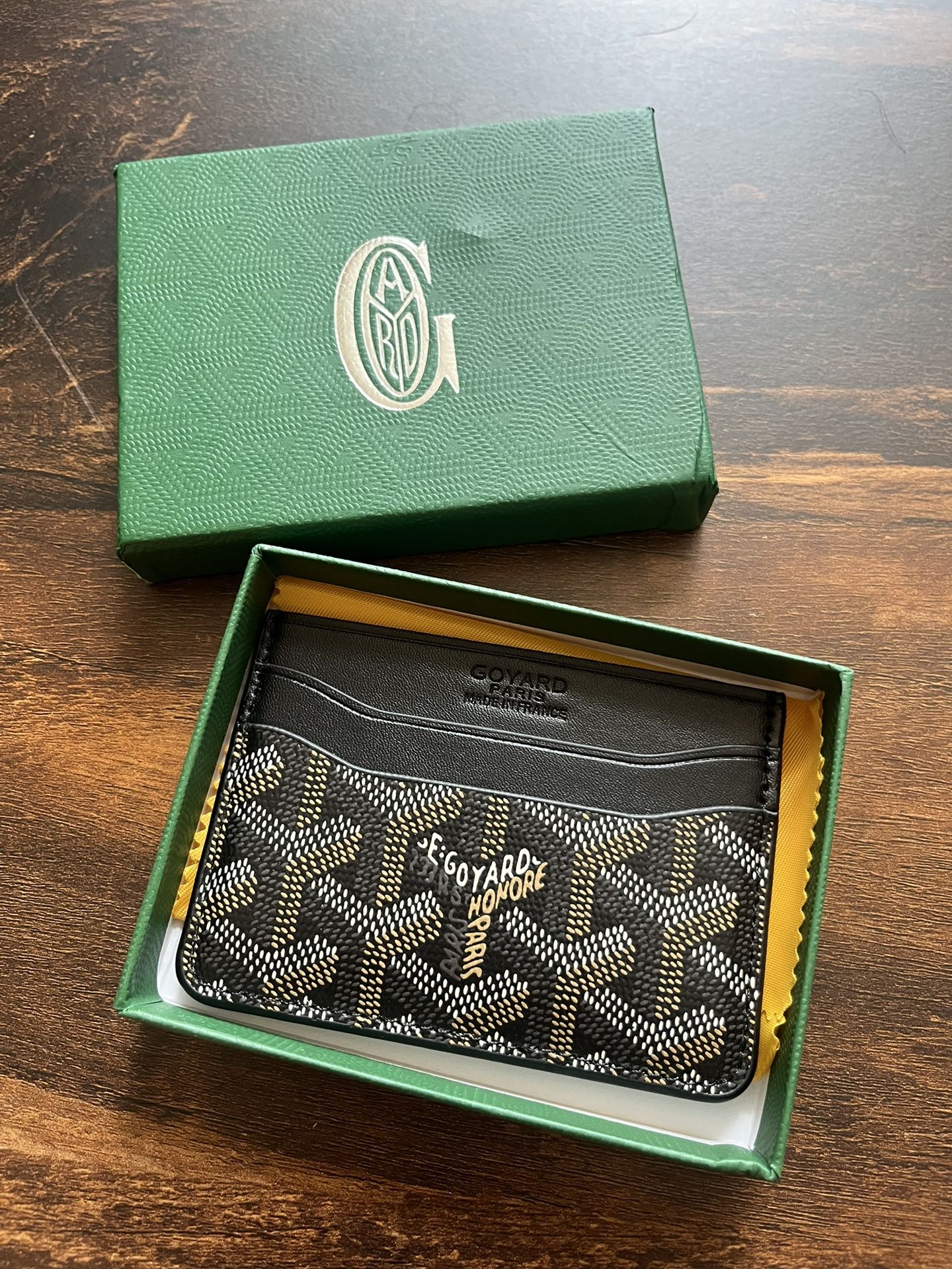 Goyard Saint-Sulpice Card Holder Wallet - BLACK Leather - with Box