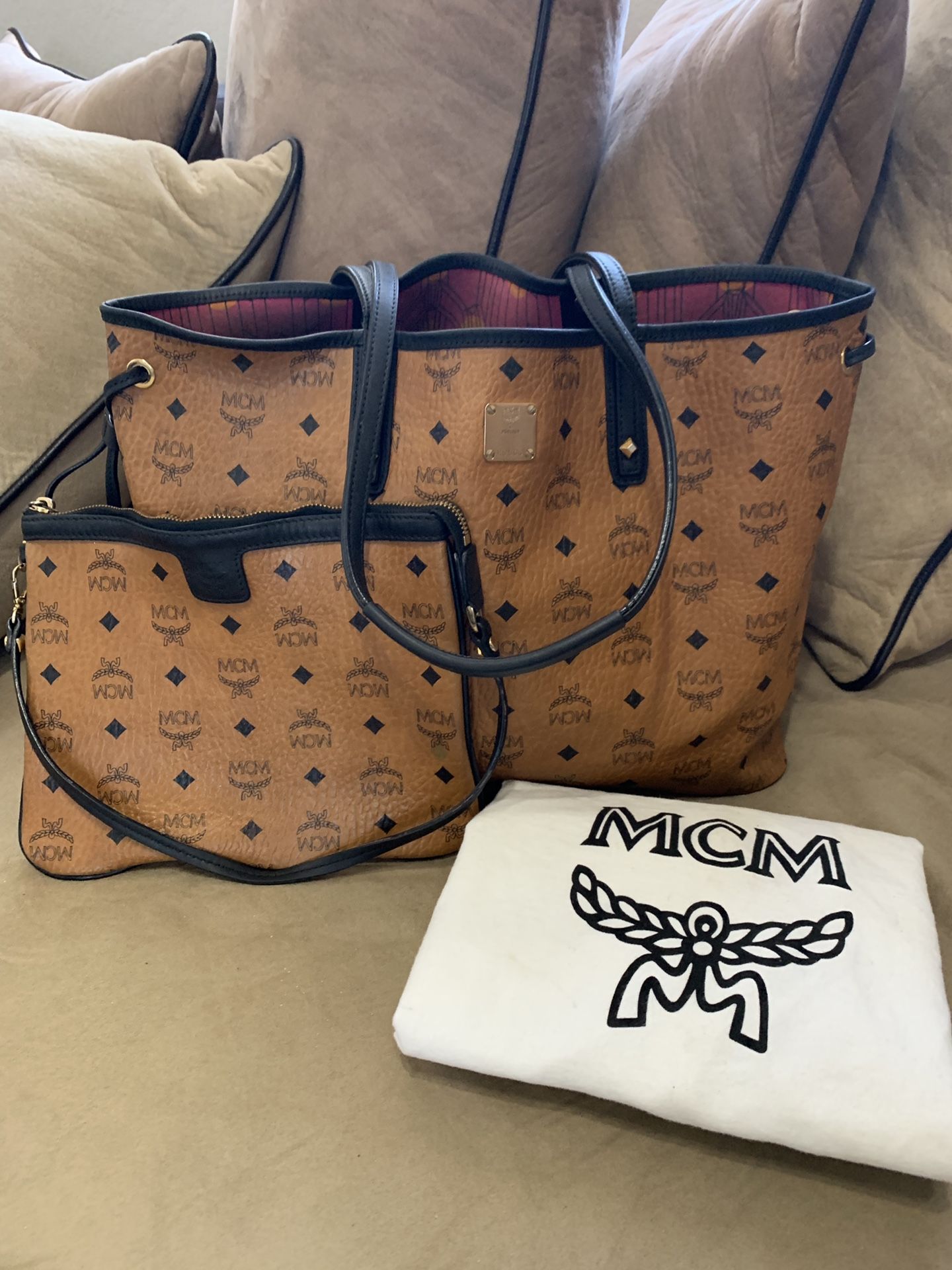 MCM Shopper Tote and Pouch