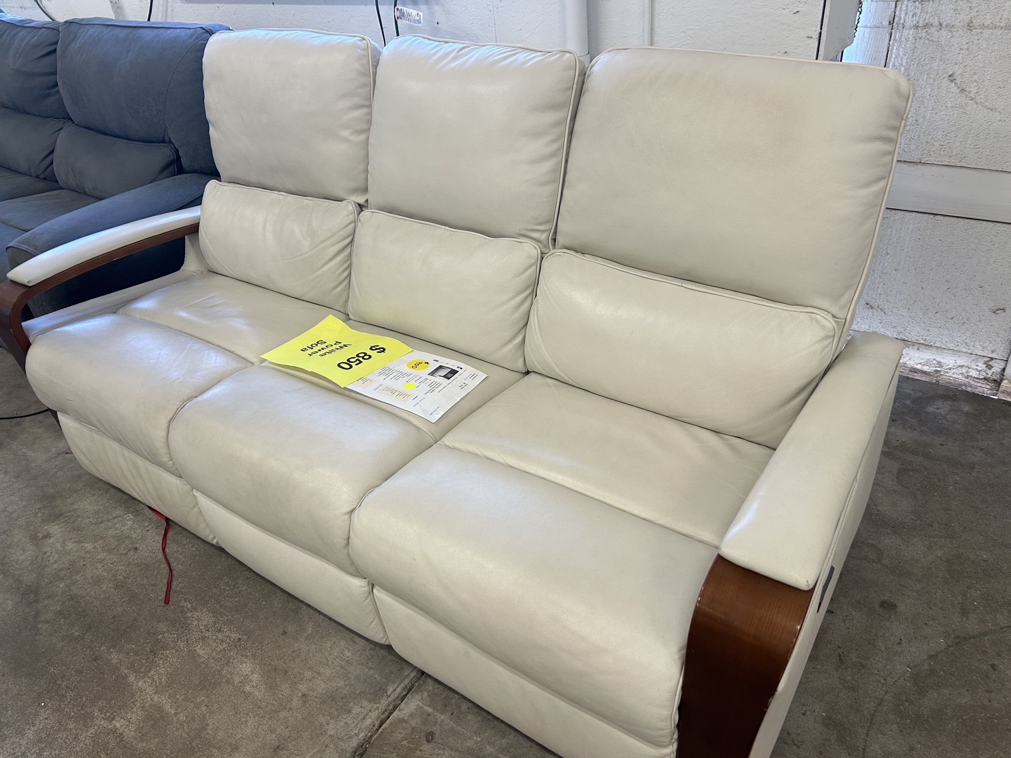 White Leather Reclining Sofa