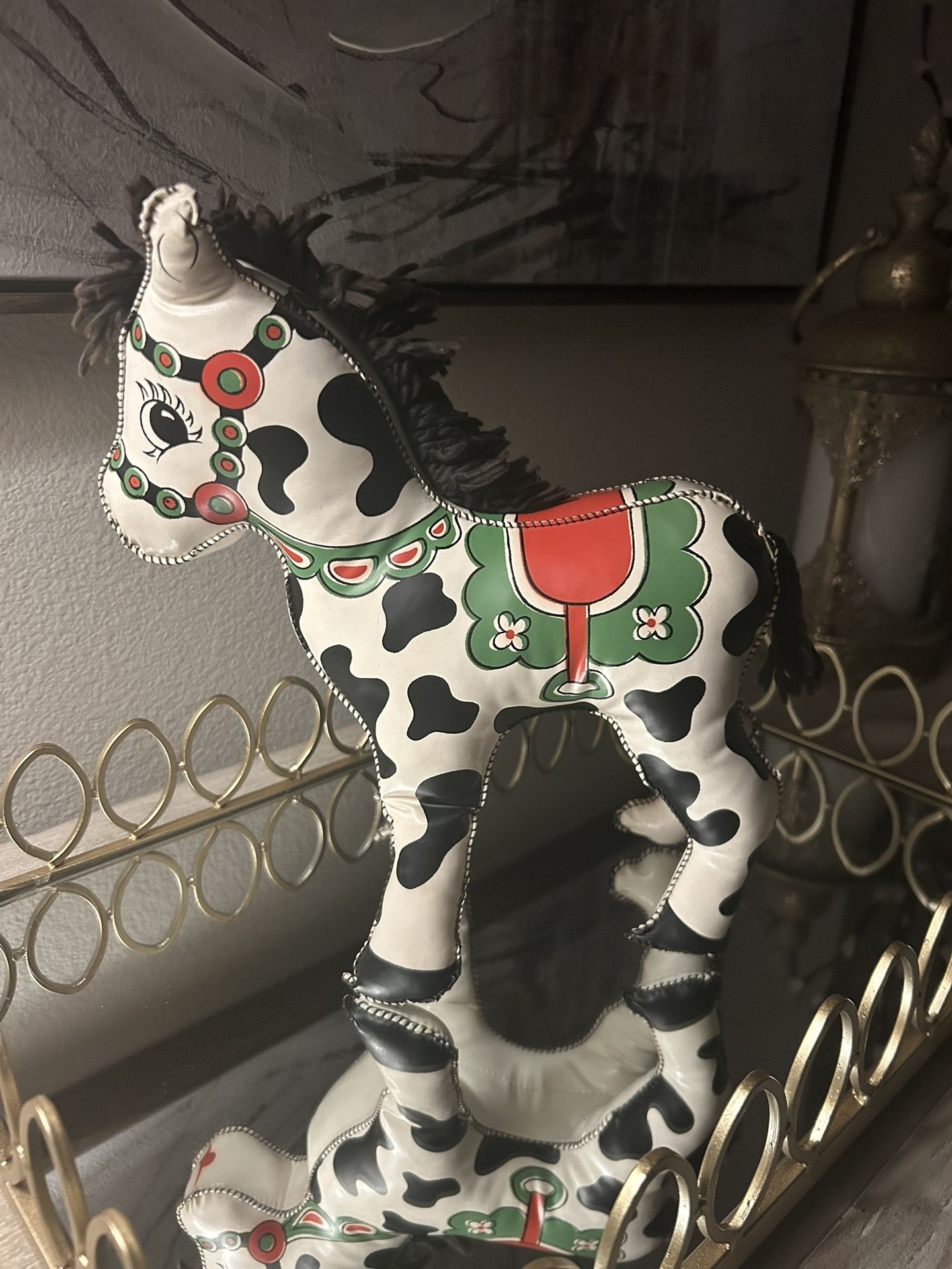 VTG Artistic Toys Oil Cloth Vinyl Donkey Stuffed Plush Toy Carnival Prize 1950s