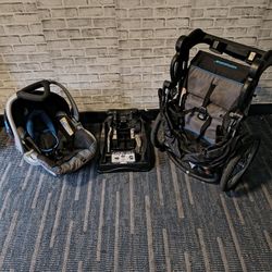 Blue Baby Guard Stroller With Car Seat And Base