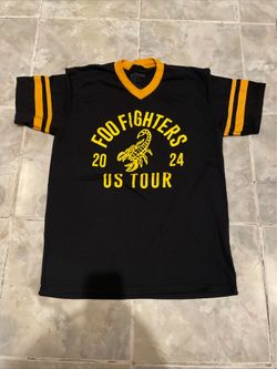 Foo Fighters Shirt Men’s L Black Yellow US Tour 2024 Scorpion Band Concert Tee