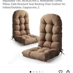 Lucresta Adirondack High Back Patio Chair Cushions With Adjustable Ties. Set Of 2. 