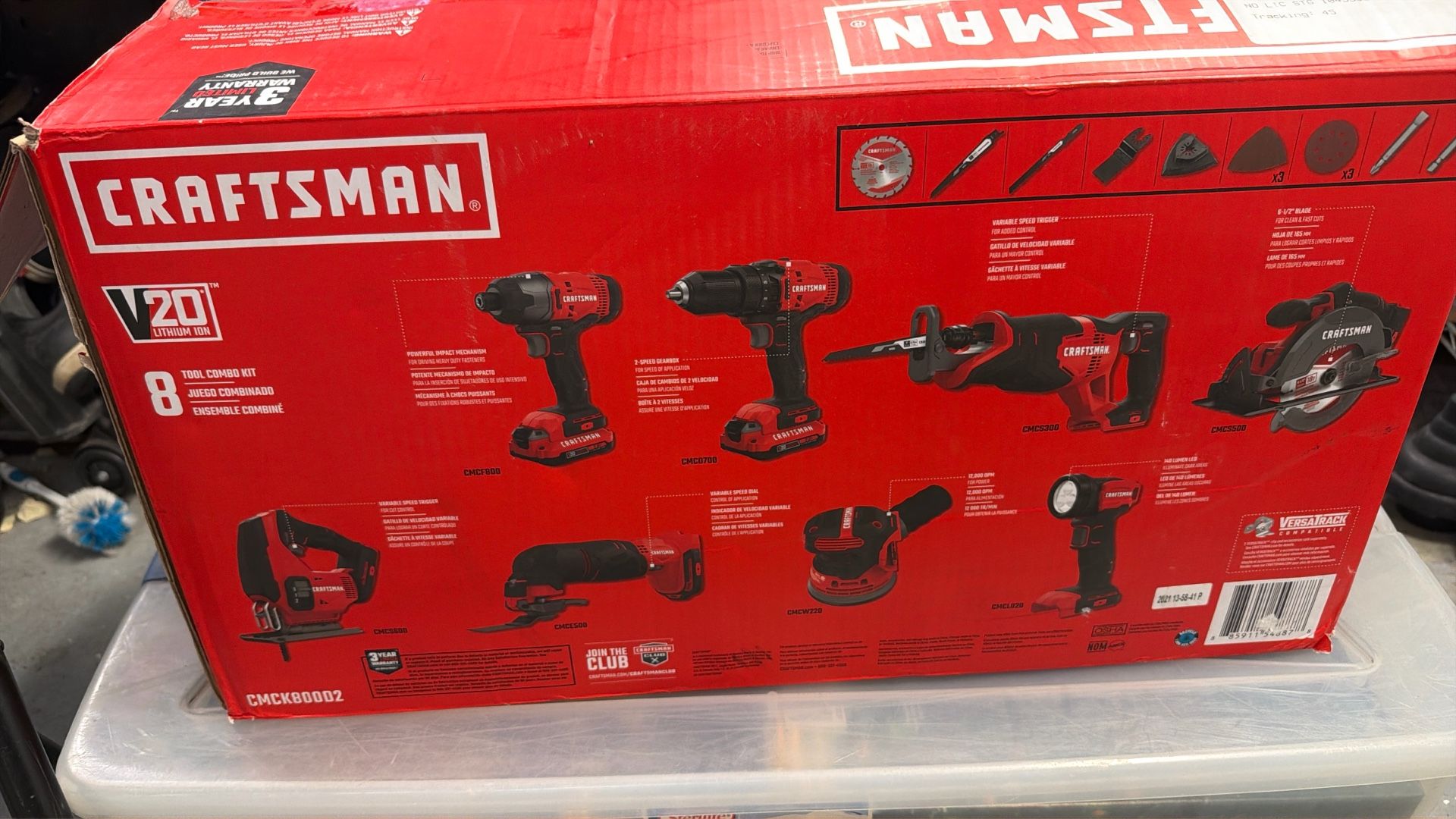 Craftsman V20 Power Tools Set 8 Pcs Brand New Woth Box