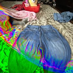 I Think There From SHEIN Idk Exactly Where I Got Them At But There Size 23 Dark Blue Ripped Jeans Baggy