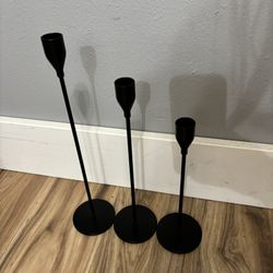 New Small Black Candle Holder Set 