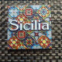 Italy Sicily Sicilia 3D Magnet Decorated with Sicilian majolica themed motifs 2" Italy Made