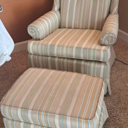 Mid Cent Mod Ethan Allen Arm Chair W Ottoman 