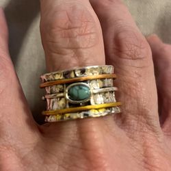 New Turquoise Sterling silver ring size 9