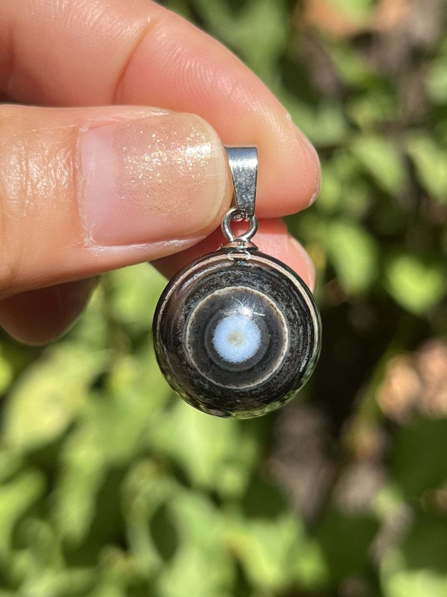 Stainless Steel Evil Eye Black Onyx Pendant 