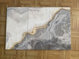 Gray and Gold Accent Wall Art