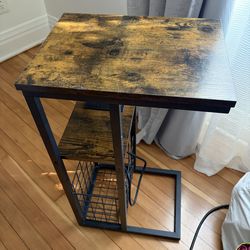 Side table with charging port