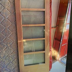 Brand New Mahogany Solid Wood Door With 5 Glasses. 80x32  