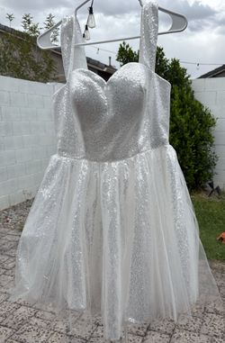 NEW Ivory Sequin Tulle Short Dress – Size 10 – Never Worn