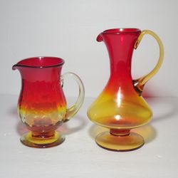 Rainbow Amberina Glass Vintage $25 EACH FIRM