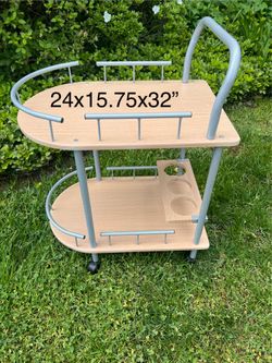 rolling cart designed as a bar cart 24x15.75x32H