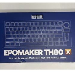 Epomaker TH80-X Wired/Wireless Gaming Keyboard w/ LCD Screen & Flamingo Switch