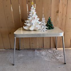 Vintage Mid Century chrome and formica-top side table 