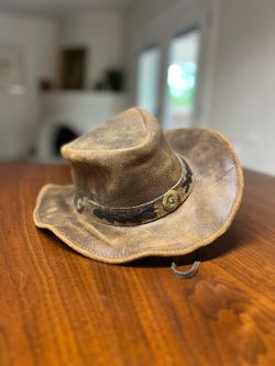 Sidewinder Australian Style Brown Leather Cowboy Hat Size S