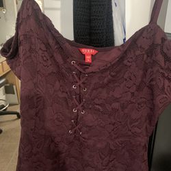Burgundy Guess Blouse 