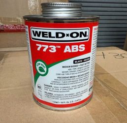 Weld-On 10243 773 ABS Medium-Bodied High Strength Solvent Cement - Fast Setting and Low-VOC,