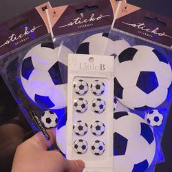 Sticko Soccer Balls Stickers +Littke B Lot BNIP