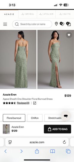 Azazie Eren Floral Burnout Bridesmaid Dress