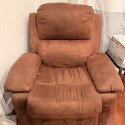 Brown Cloth Recliner Sofa