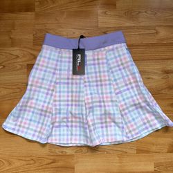 RLX Ralph Lauren Micro Plaid Pastel Golf Skort Size xXS Golf Tennis Pickleball