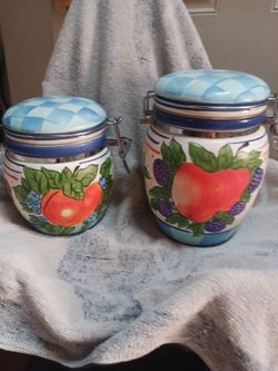 Ceramic Kitchen Canister Set of 2