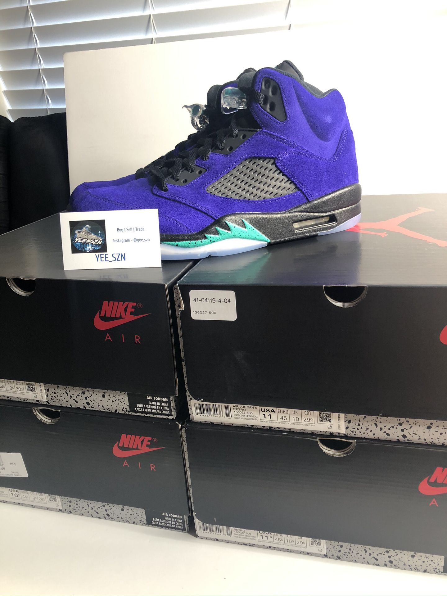 Nike air Jordan 5 grape size 8.5 10 10.5 11 12 13
