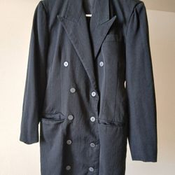 Andrea Behar 100% Wool Double Breasted Button Blazer Jacket Coat Dress Balmain Style Women Size 4 Small