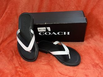 New inbox Women’s size 5 Coach Brianna Leather Sandals Black/White