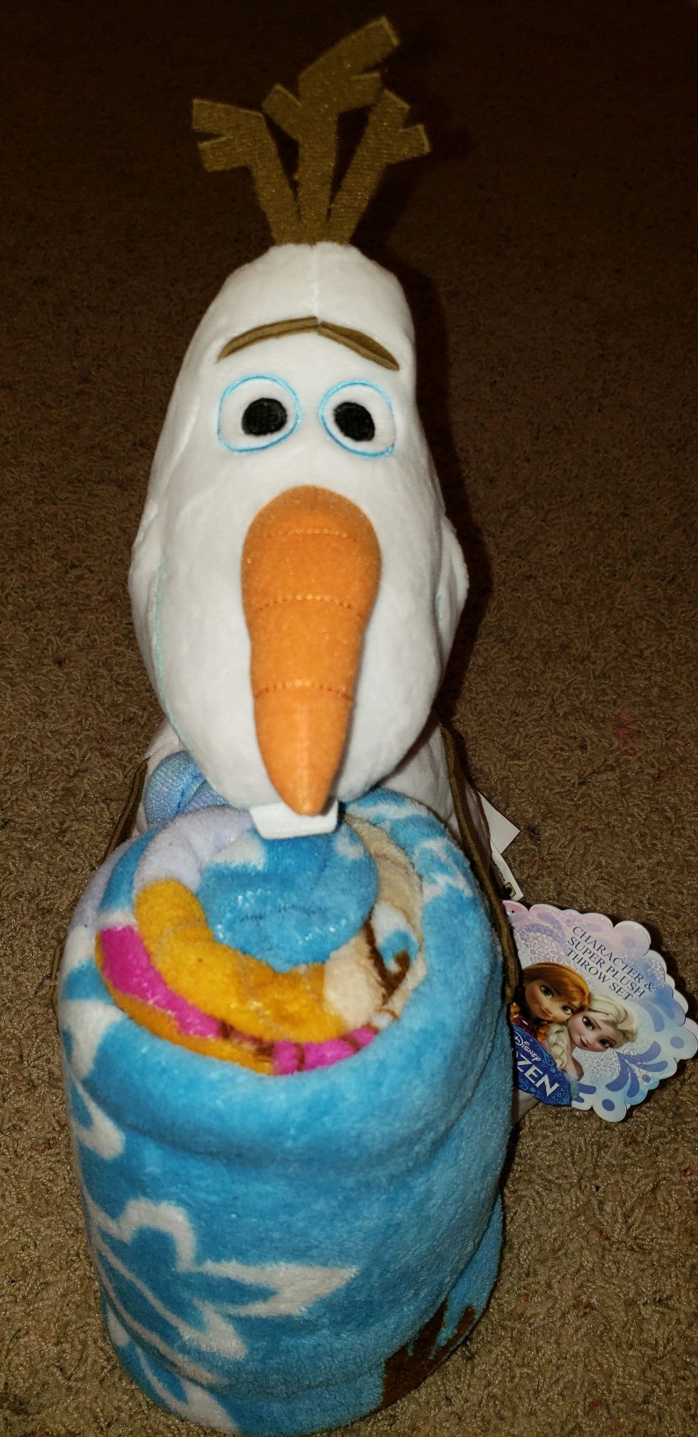 Disney's Frozen character pillow and fleece throw blanket set