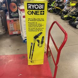 Ryobi One+ 18V Cordless Pole Saw & Chainsaw Combo Kit