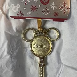 Gold Disneyland Sketchbook Key Ornament 