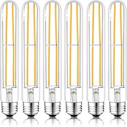 Tubular T10 6 Pack Bulbs 7.3 Inch E26 Led Bulb 6W Dimmable 2700k Soft White NEW