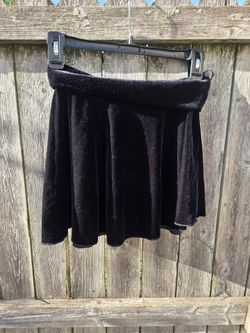 Talbots Black Velvet Mini Skater Skirt