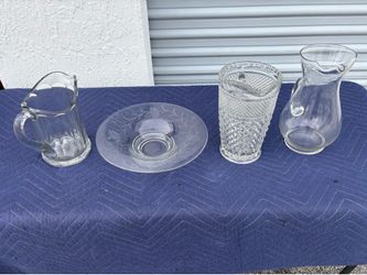 Four Vintage Glass Pieces - Pitchers & Bowl ($12 for ALL)