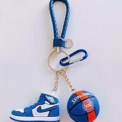 Unique Shoes With Basketball Keychain 