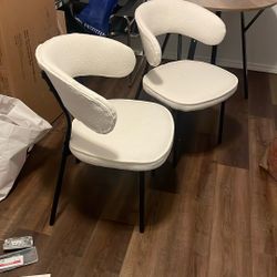 Two Brand New White Dining Chairs 
