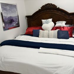King Size Bed, Dresser W/Mirror, Armoire, Bench