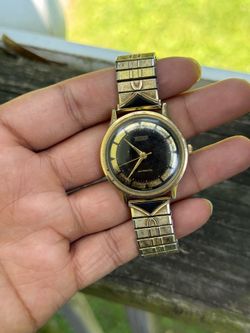 Tissot Gold-Tone Automatic VINTAGE TISSOT TUXEDO GUILLOCHE DIAL - Gold and Black