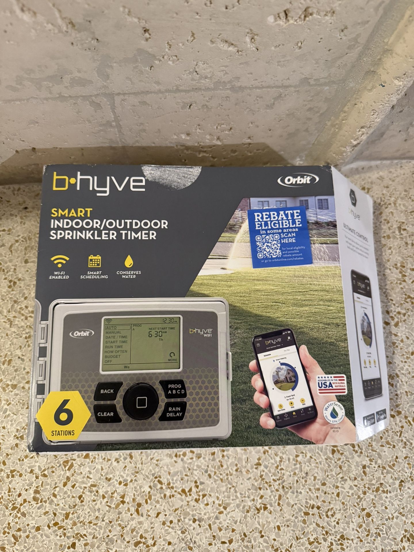 B-hyve 6-Zone Indoor/Outdoor Smart Sprinkler Controller, Works with Amazon Alex