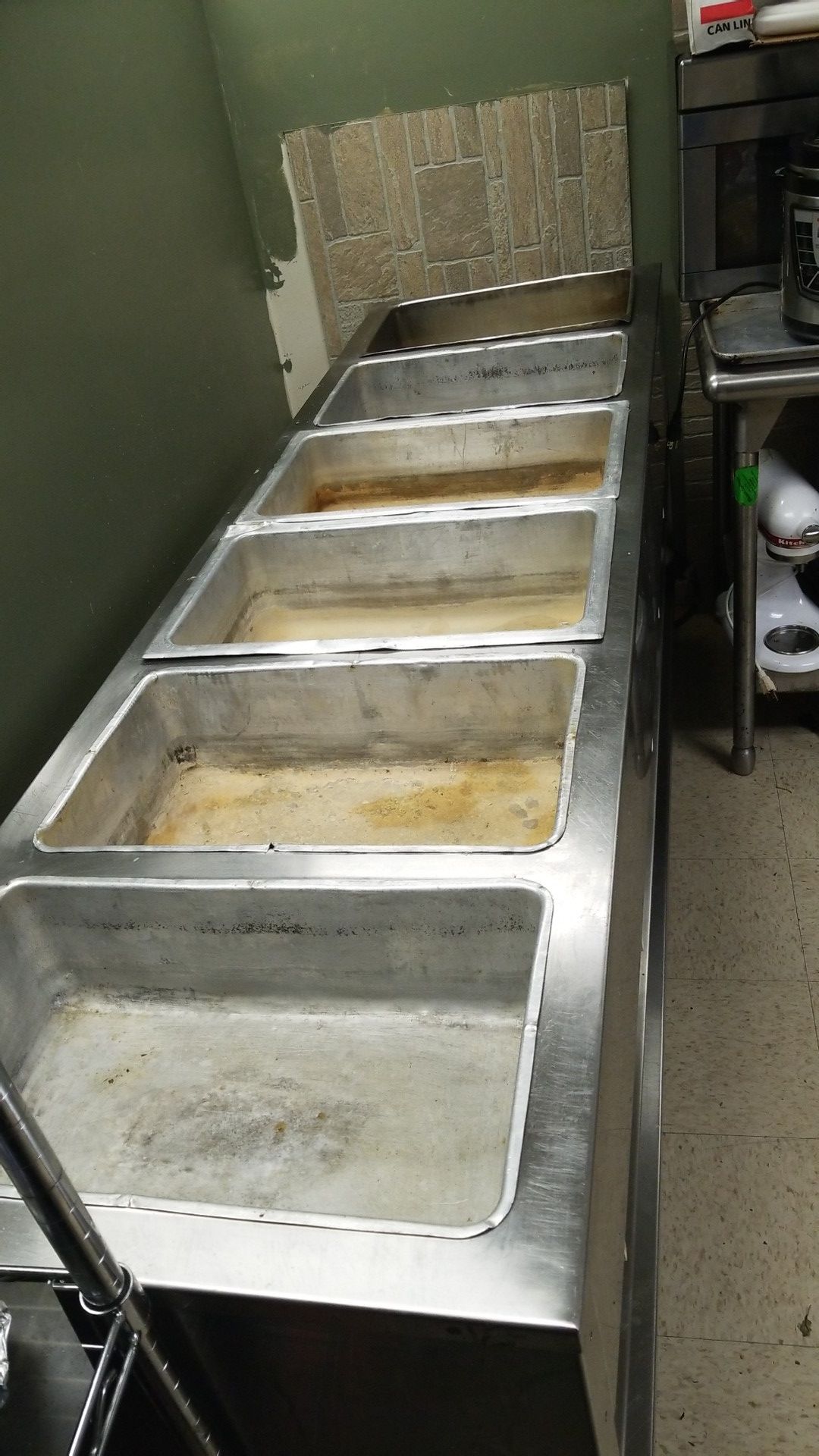 This is a six well steam table electric