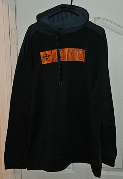 Houston Astros MLB pullover hoodie navy blue featuring orange Astros chest graphic
