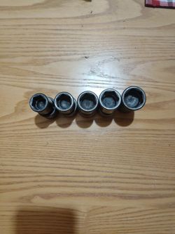 5- 6 Point 1/2" Drive Metric 24mm- 22mm-21mm- 19-mm-18mmMac Shallow Swivel Sockets 