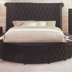 Brand New Black King Size Bed In Box With Mattress Included 